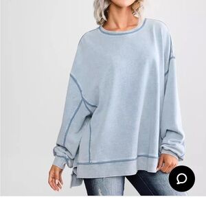Light Blue Oversized Sweatshirt